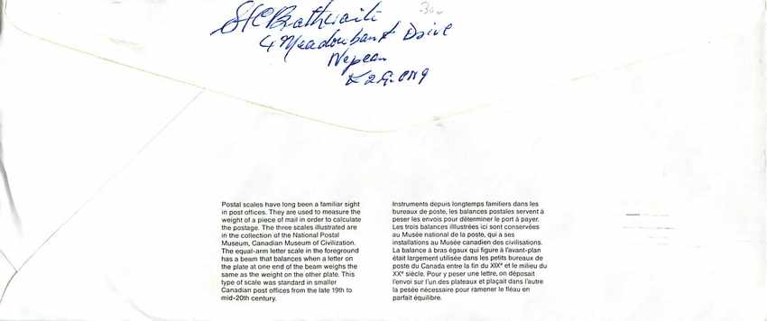 Entier Postal Postal Stationary Canada Balance Justice  — Back
