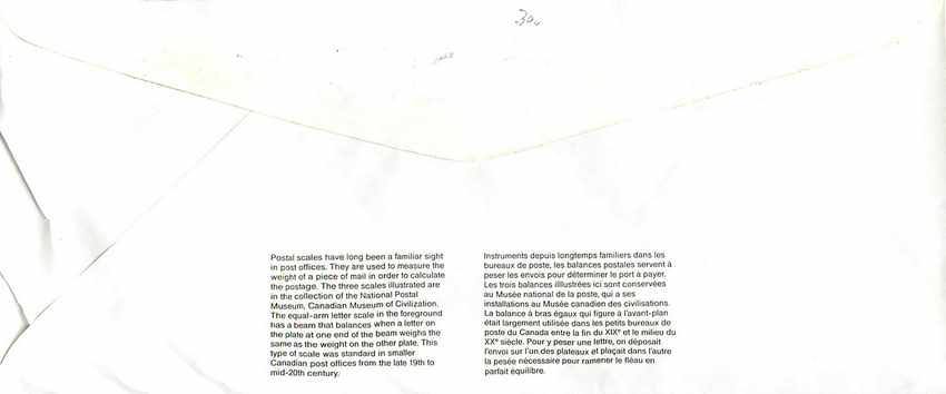 Entier Postal Postal Stationary Canada Balance Justice  — Verso