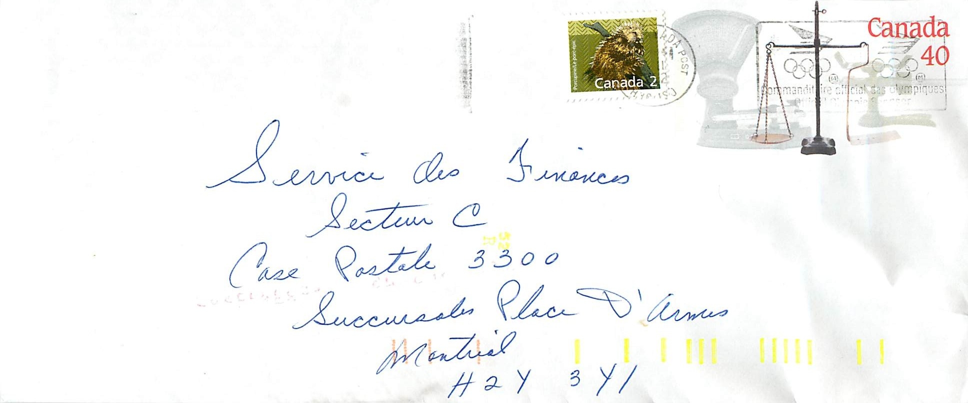 Entier Postal Postal Stationary Canada Balance Dayton   Flamme Jeux Olympiques