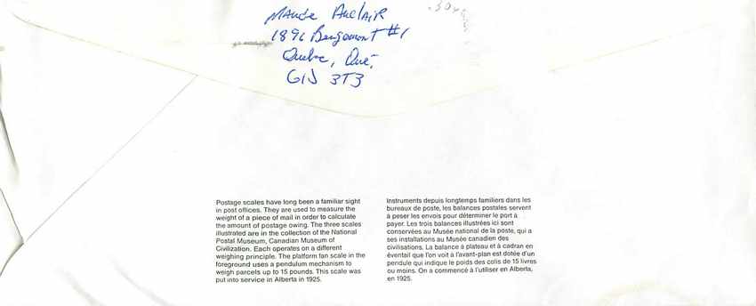 Entier Postal Postal Stationary Canada Balance Dayton   — Rückseite