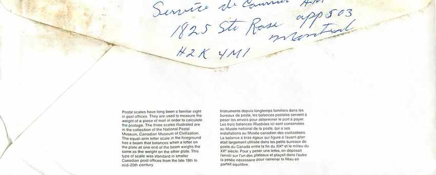 Balances postales — Musée canadien de la civilisation — Canada 40 — Rückseite