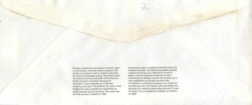Balances postales — Musée canadien de la civilisation — éditeur : Canada Post — Rückseite