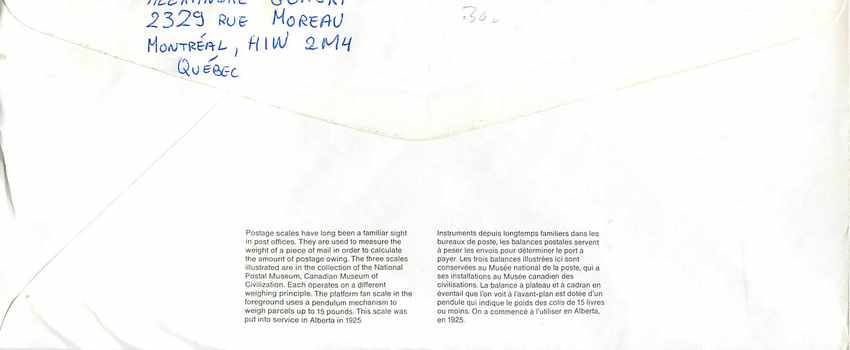 Entier Postal Postal Stationary Canada Balance Dayton   — Rückseite