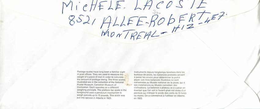 Entier Postal Postal Stationary Canada Balance Dayton   — Rückseite