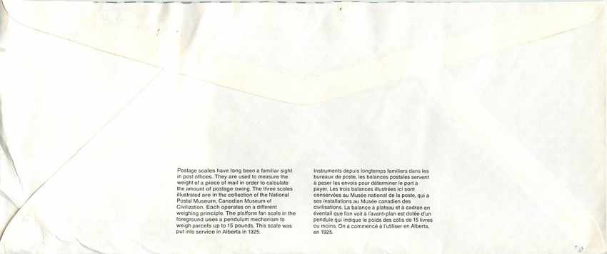 Balances postales — Musée national de la poste — Canada — Rückseite