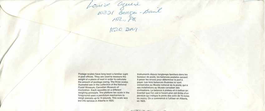 Entier Postal Postal Stationary Canada Balance Dayton   — Rückseite