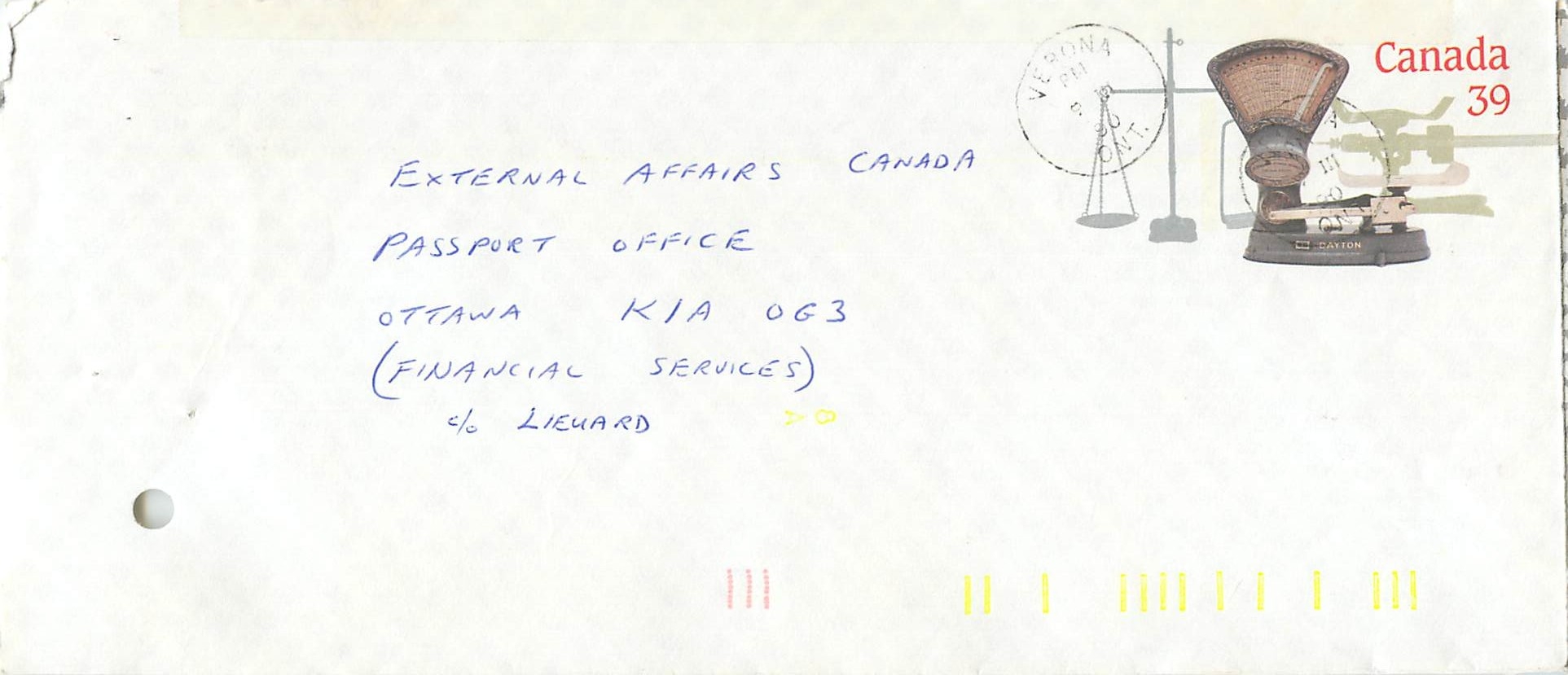 Balances postales — Musée canadien de la civilisation — Éditeur : Canada 39