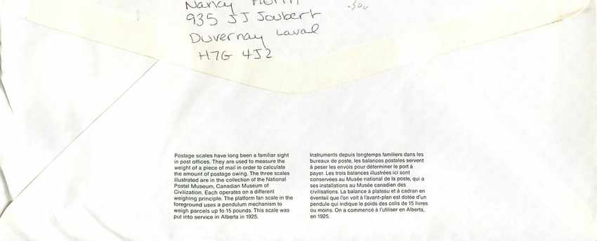 Entier Postal Postal Stationary Canada Balance Dayton   — Rückseite