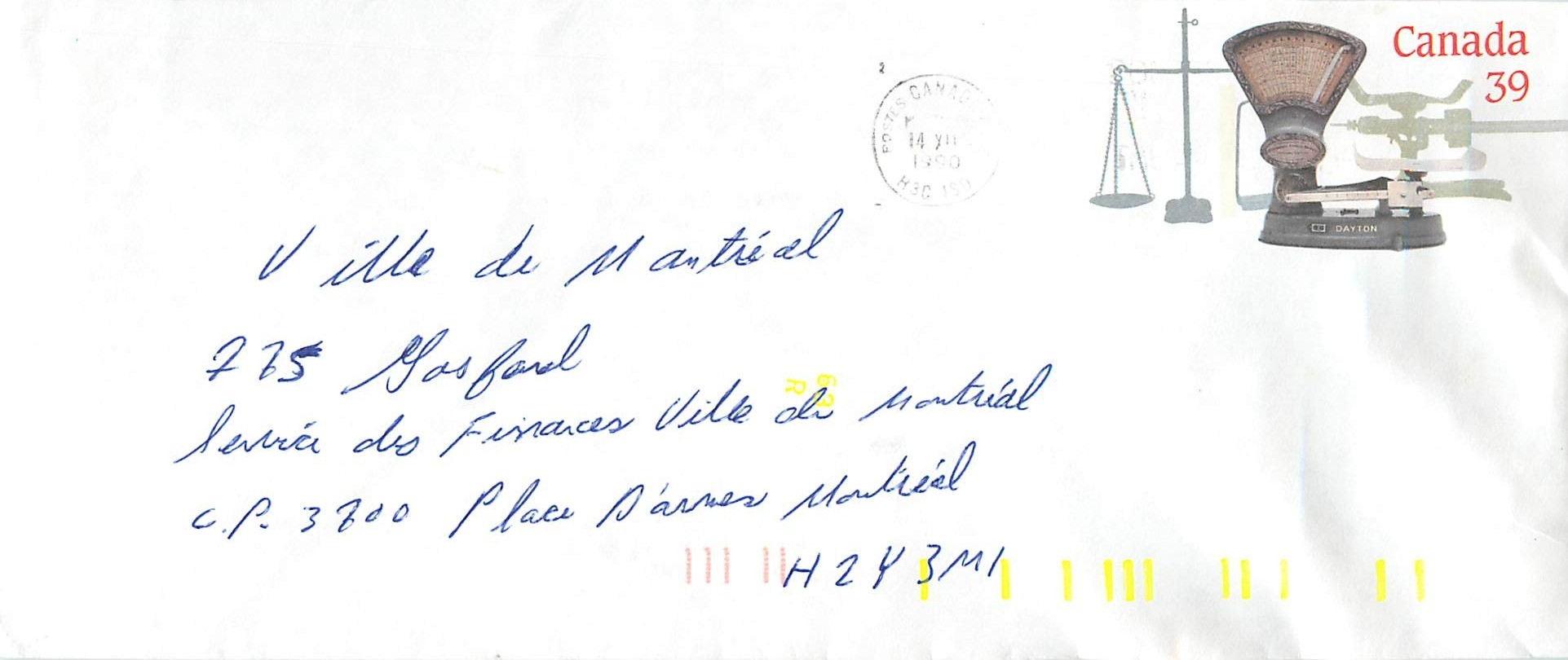 Balances postales — Musée canadien de la civilisation — éditeur Canada 39