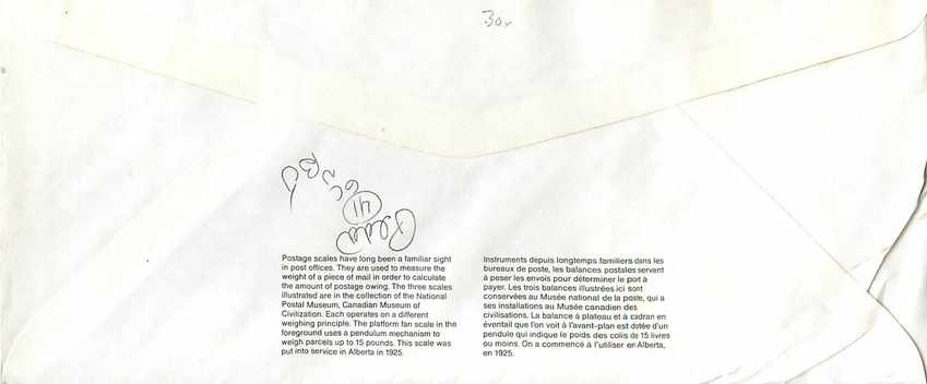 Entier Postal Postal Stationary Canada Balance Dayton   — Rückseite