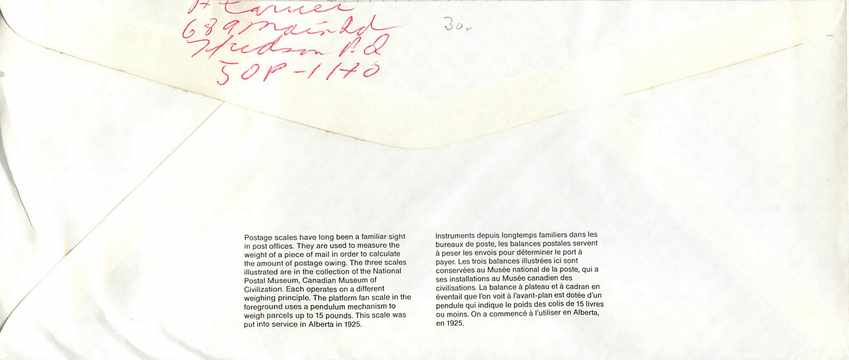 Entier Postal Postal Stationary Canada Balance Dayton   — Rückseite