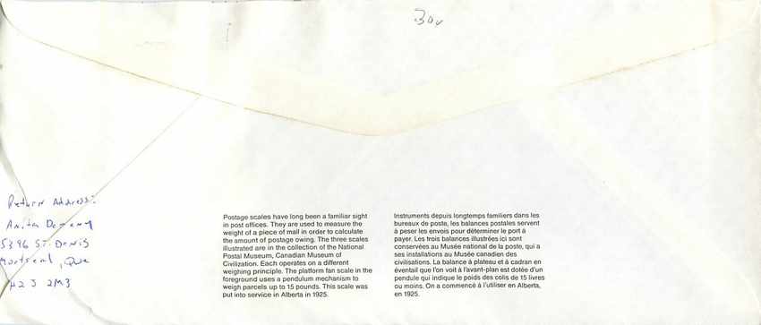 Entier Postal Postal Stationary Canada Balance Dayton  — Verso