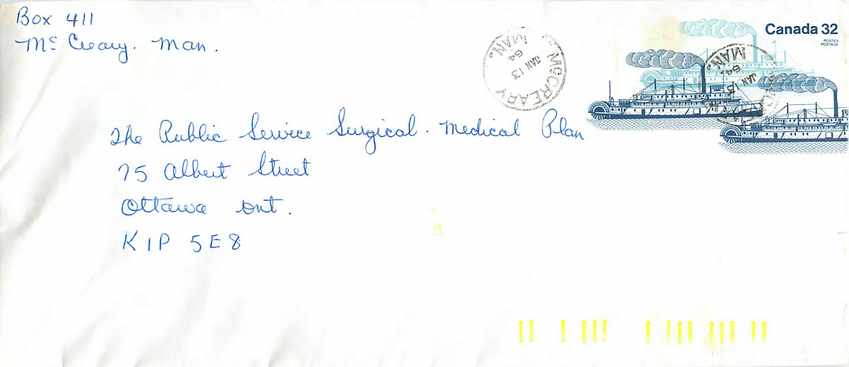 Entier Postal Postal Stationary Canada Bateaux Bateau Mc Creary