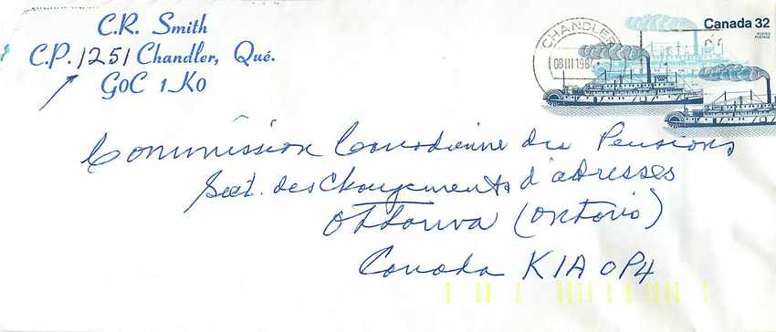 Entier Postal Postal Stationary Canada Bateaux Bateau chandeler