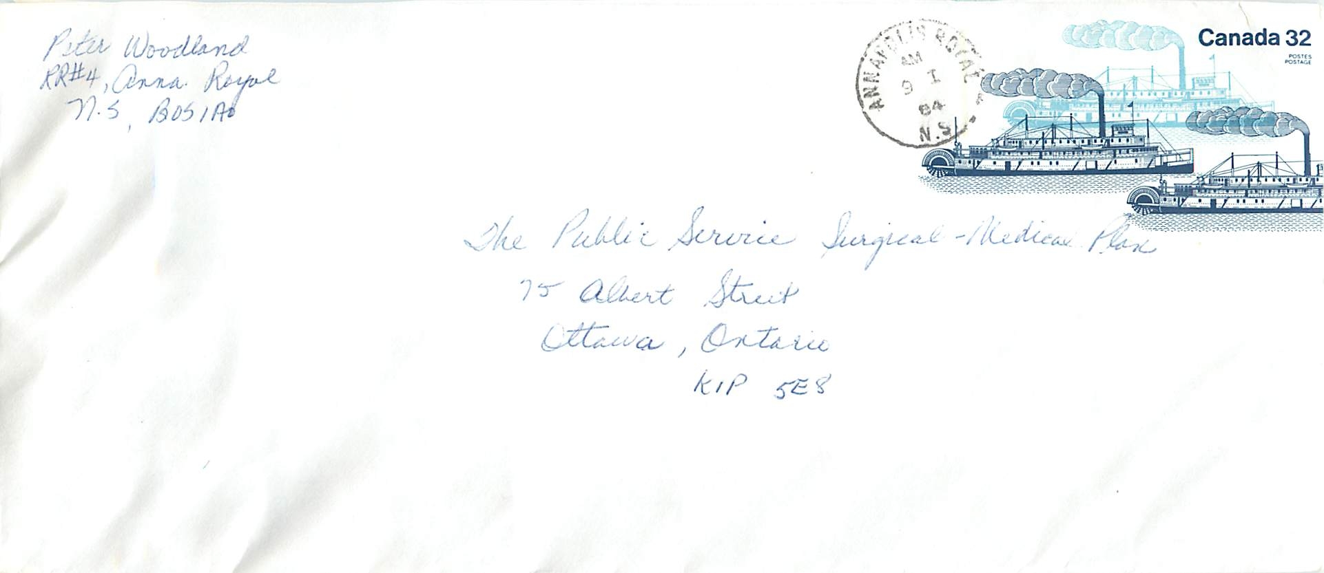 Vapeur à roue arrière Bonnington — Canada Post — 1964
