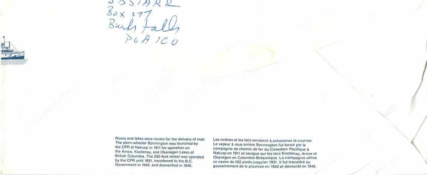 Entier Postal Postal Stationary Canada Bateaux Bateau Burks Falls — Rückseite