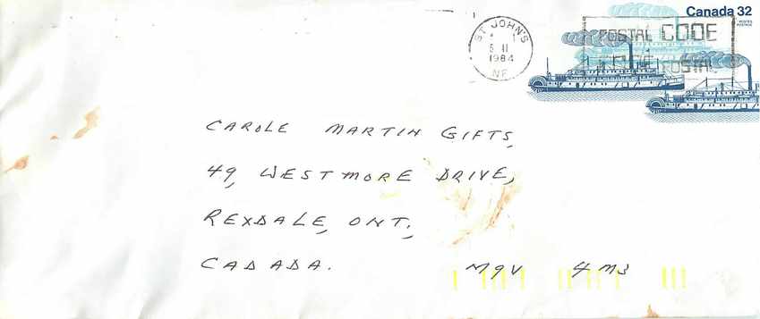 Entier Postal Postal Stationary Canada Bateaux Bateau St John's