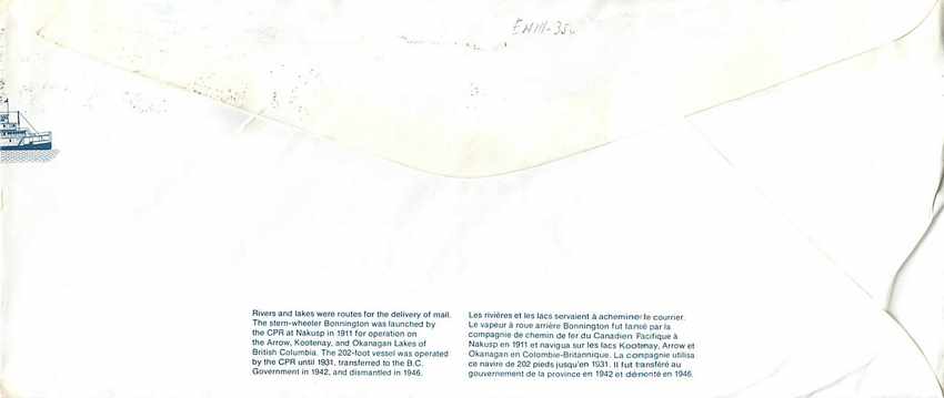 Entier Postal Postal Stationary Canada Bateaux Bateau  — Rückseite