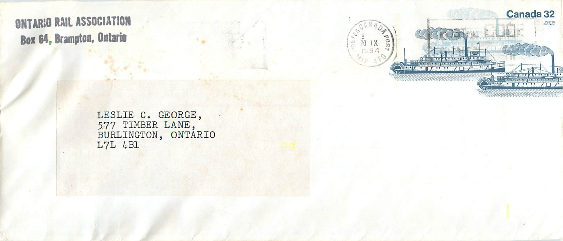 Entier Postal Postal Stationary Canada Bateaux Bateau 