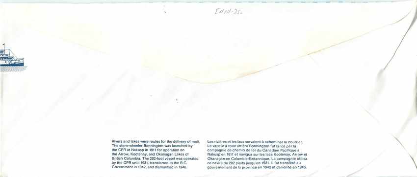 Entier Postal Postal Stationary Canada Bateaux Bateau Winniped — Rückseite