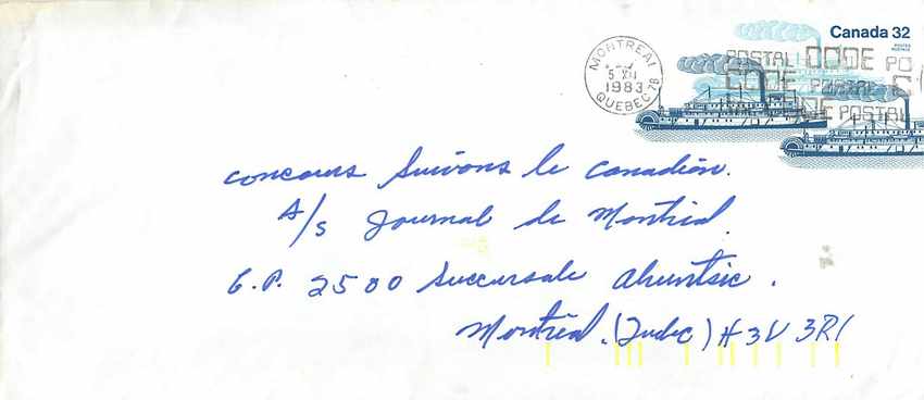 Entier Postal Postal Stationary Canada Bateaux Bateau Montreal