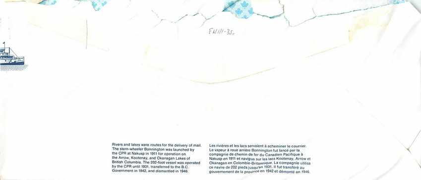 Entier Postal Postal Stationary Canada Bateaux Bateau Rouyn Noranda — Rückseite