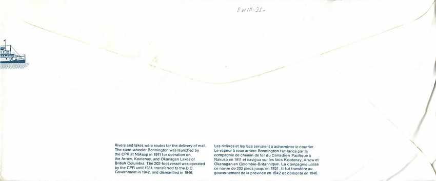 Entier Postal Postal Stationary Canada Bateaux Bateau  — Rückseite