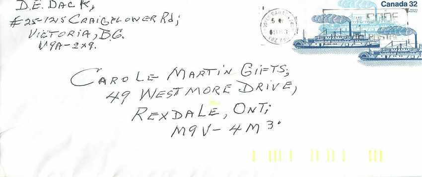Entier Postal Postal Stationary Canada Bateaux Bateau 