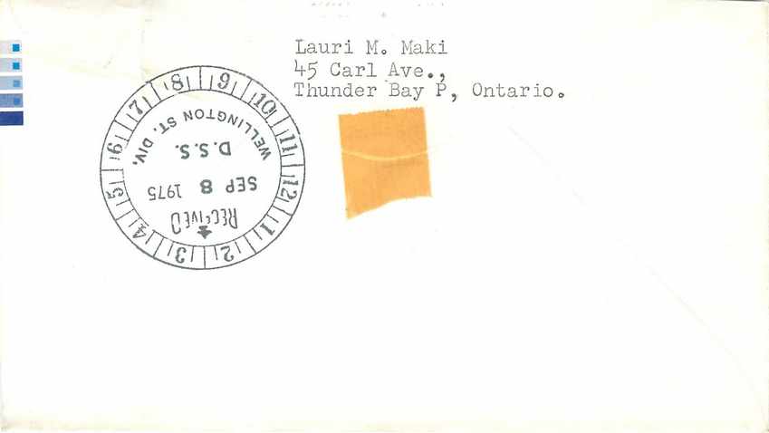 Entier Postal Postal Stationary Canada Thunder Bay — Rückseite