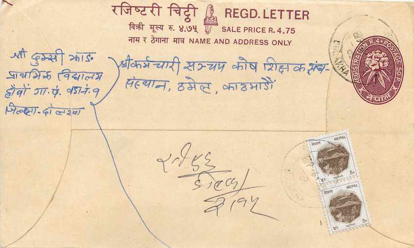 Entier Postal Postal Stationary Nepal Fleurs 