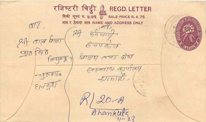 Entier Postal Postal Stationary Nepal Fleurs 