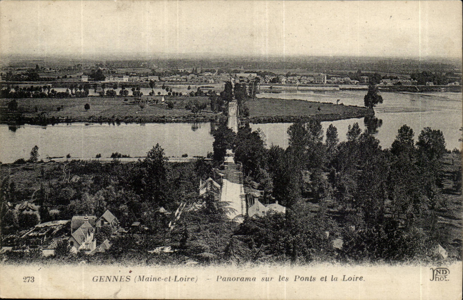Gennes- Panorama sur les Ponts et la Loire -CPA