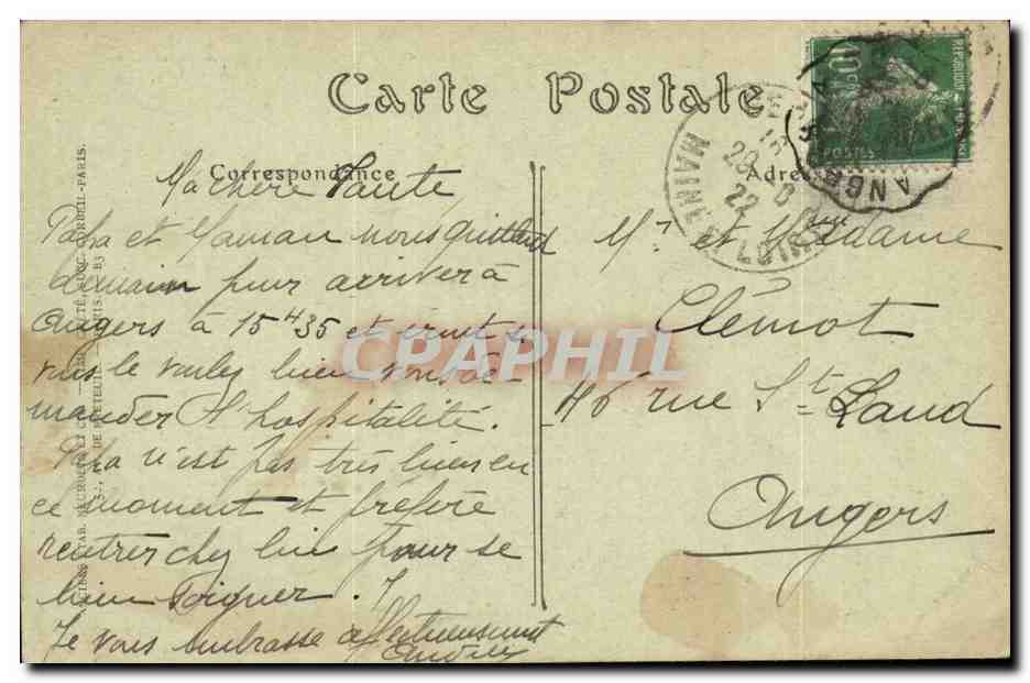Gennes- Panorama sur les Ponts et la Loire -CPA — Verso