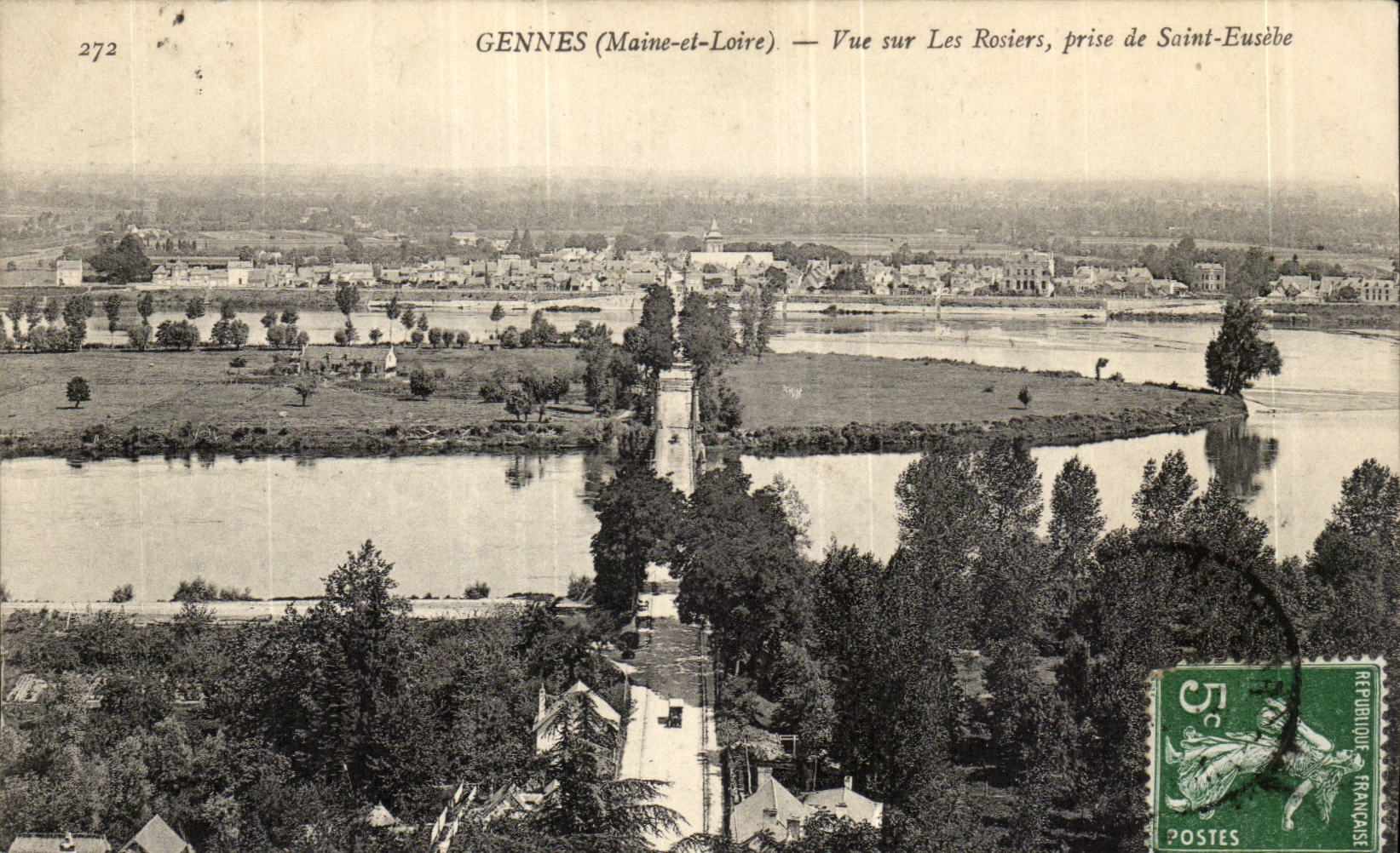 Gennes- Vue sur les Rosiers prise de Saint-Eusebe-CPA
