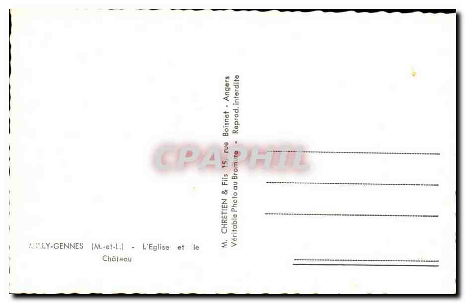 Milly-Gennes- L'Eglise et le Chateau- CPA — Rückseite