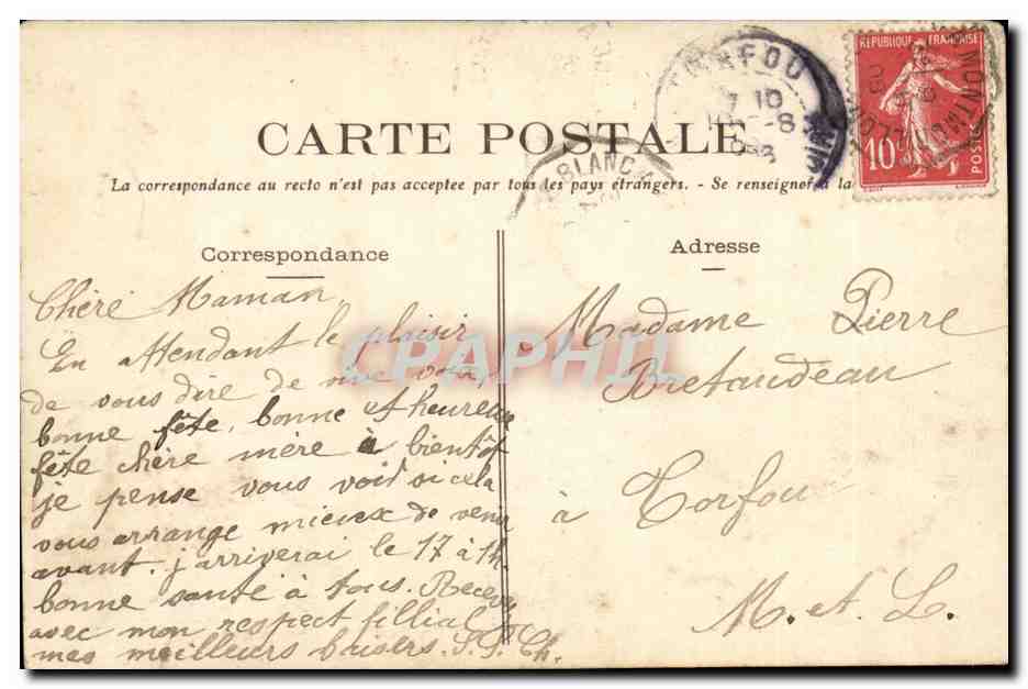 Saumur- Vue General du Quai de Limoges -CPA — Rückseite