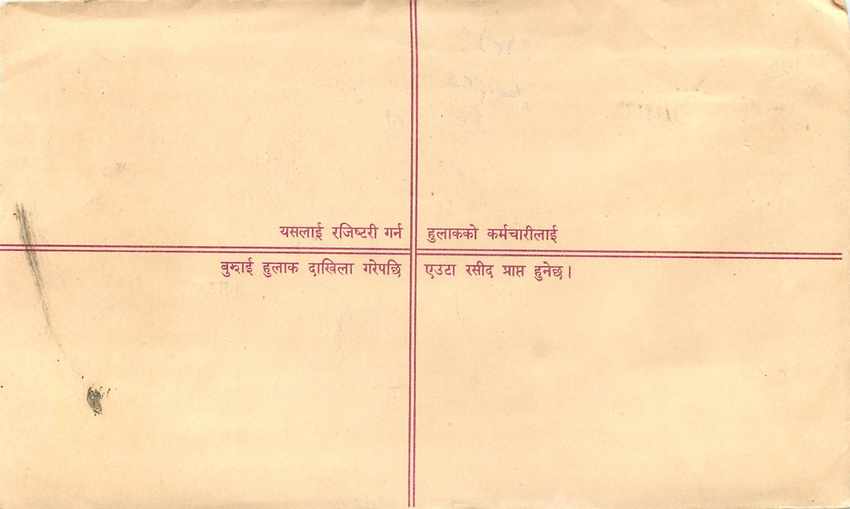 Entier Postal Postal Stationary Nepal Fleurs  — Rückseite