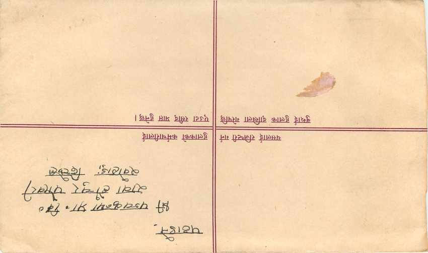 Entier Postal Postal Stationary Nepal Fleurs  — Rückseite