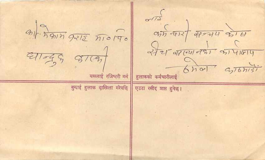Entier Postal Postal Stationary Nepal Fleurs  — Rückseite