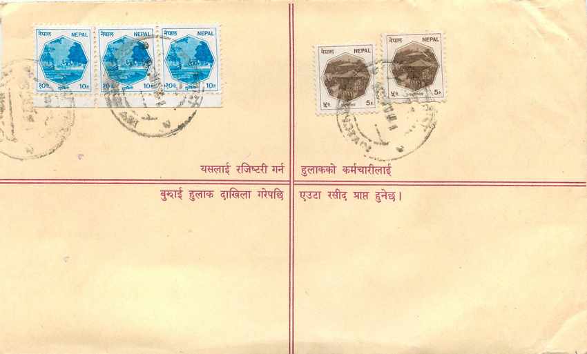 Entier Postal Postal Stationary Nepal Fleurs  — Rückseite
