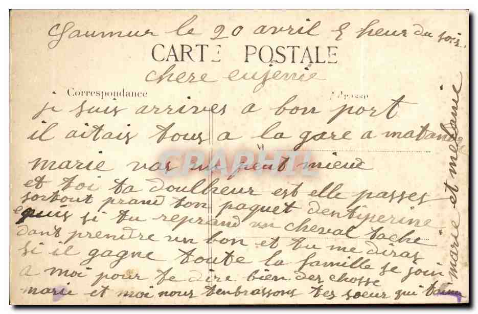 Saumur CPA L'hotel de ville et le chateau — Rückseite
