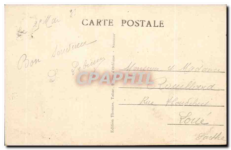 Saumur CPA La Loire et l'hotel de ville — Rückseite