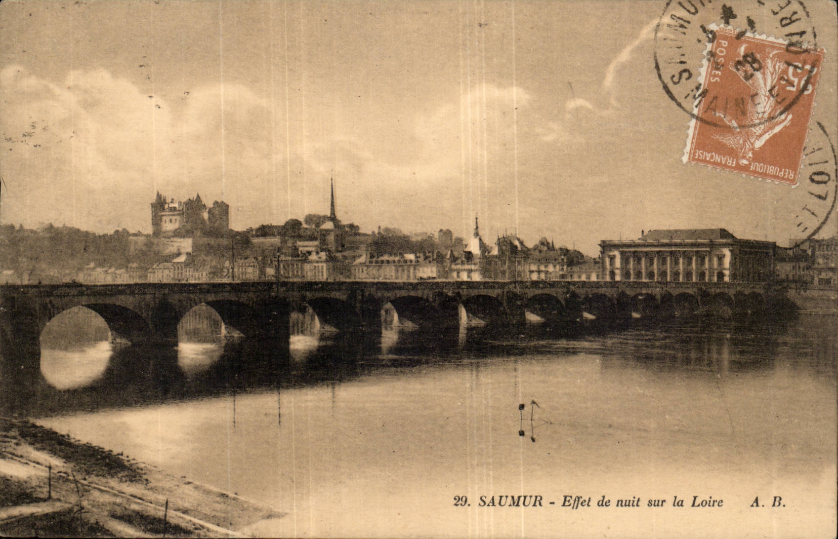 Saumur CPA Effet de nuit sur la loire