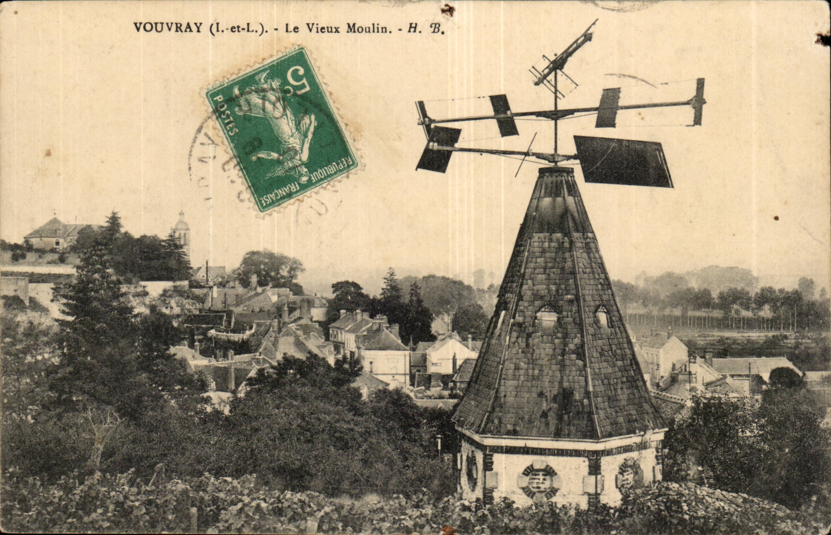 Vouvray CPA Le vieux moulin (mill)