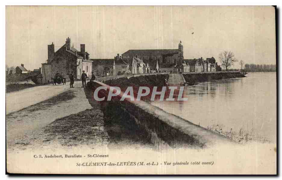 St Clement des Levees CPA Vue generale (cote ouest) (automobile)