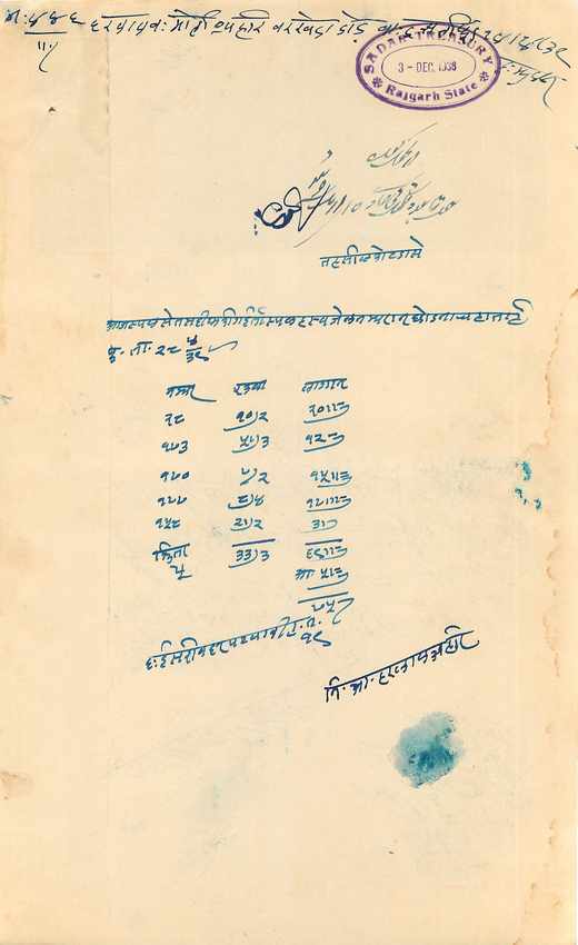 Inde India Fiscal Revenue Court Fee Princely State  Rajgarh — Rückseite