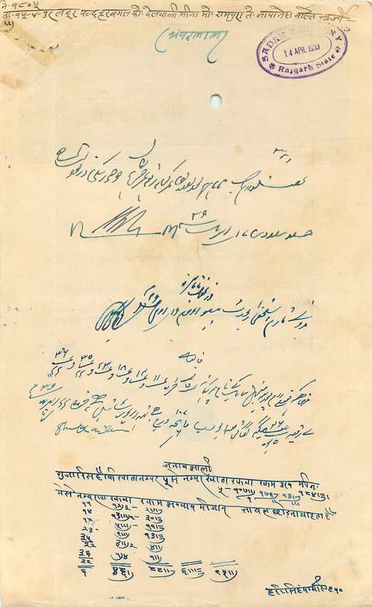 Inde India Fiscal Revenue Court Fee Princely State  Rajgarh — Rückseite