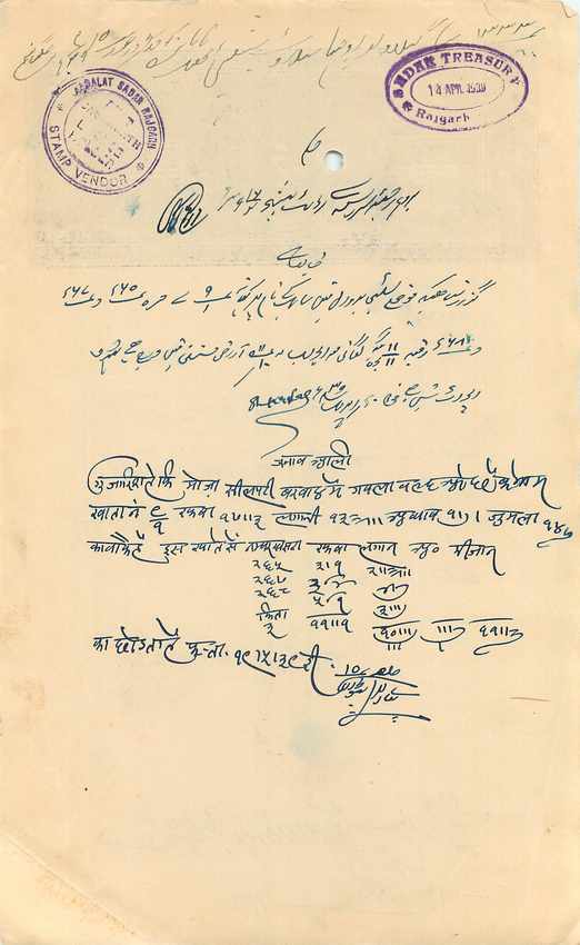 Inde India Fiscal Revenue Court Fee Princely State  Rajgarh — Rückseite