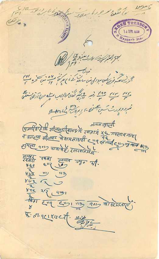 Inde India Fiscal Revenue Court Fee Princely State  Rajgarh — Rückseite
