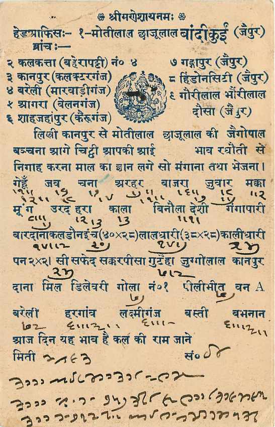 Inde India Cover Card  — Verso